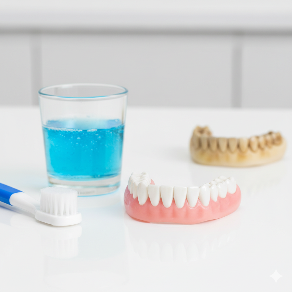 cómo limpiar prótesis dental