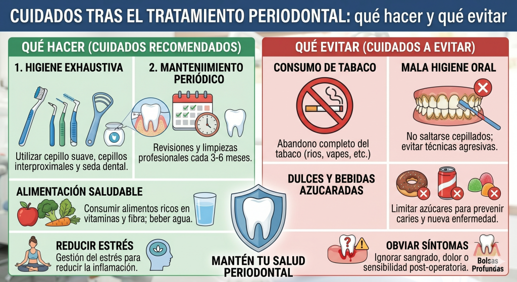Cuidados tras el tratamiento periodontal